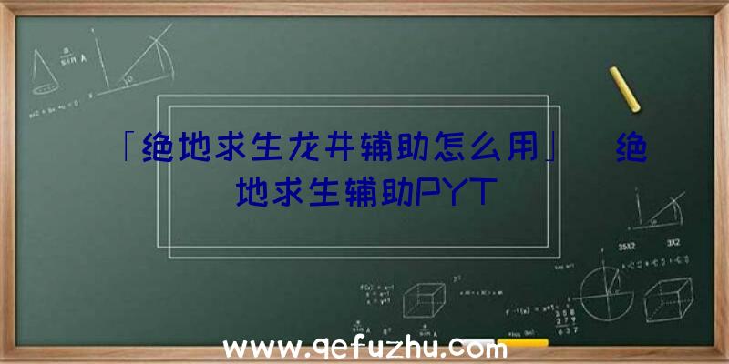 「绝地求生龙井辅助怎么用」|绝地求生辅助PYT